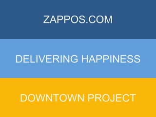 ZAPPOS.COM 
DELIVERING HAPPINESS 
DOWNTOWN PROJECT 
 
