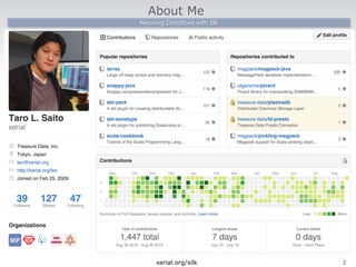 About Me 
Weaving Dataflows with Silk 
xerial.org/silk2 
 