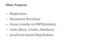 Apache CouchDB Presentation @ Sept. 2104 GTALUG Meeting | PDF