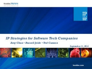 IP Strategies for Software Tech Companies 
Amy Chun • Russell Jeide • Ted Cannon 
September 11, 2014  