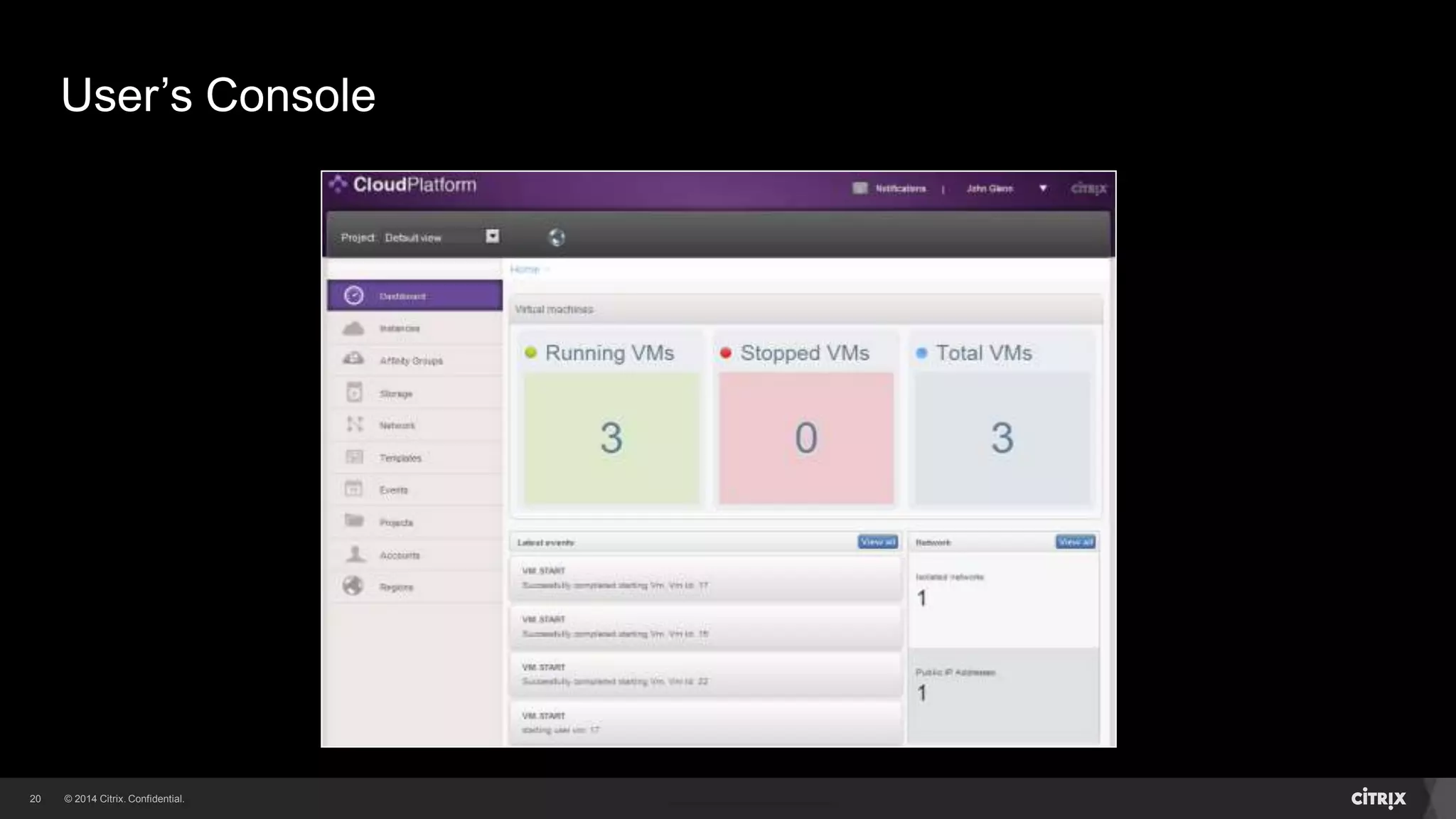 20 
User’s Console 
 