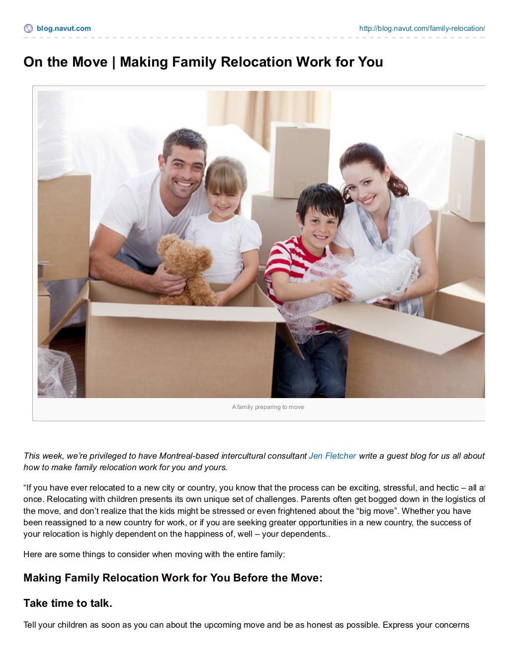 On the Move Making Family Relocation Work for You