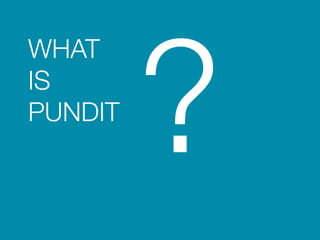 WHAT 
IS 
PUNDIT? 
 
