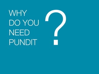 WHY 
DO YOU 
NEED 
PUNDIT? 
 