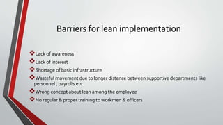 Implementation of lean manufacturing in apparel industry | PPTX