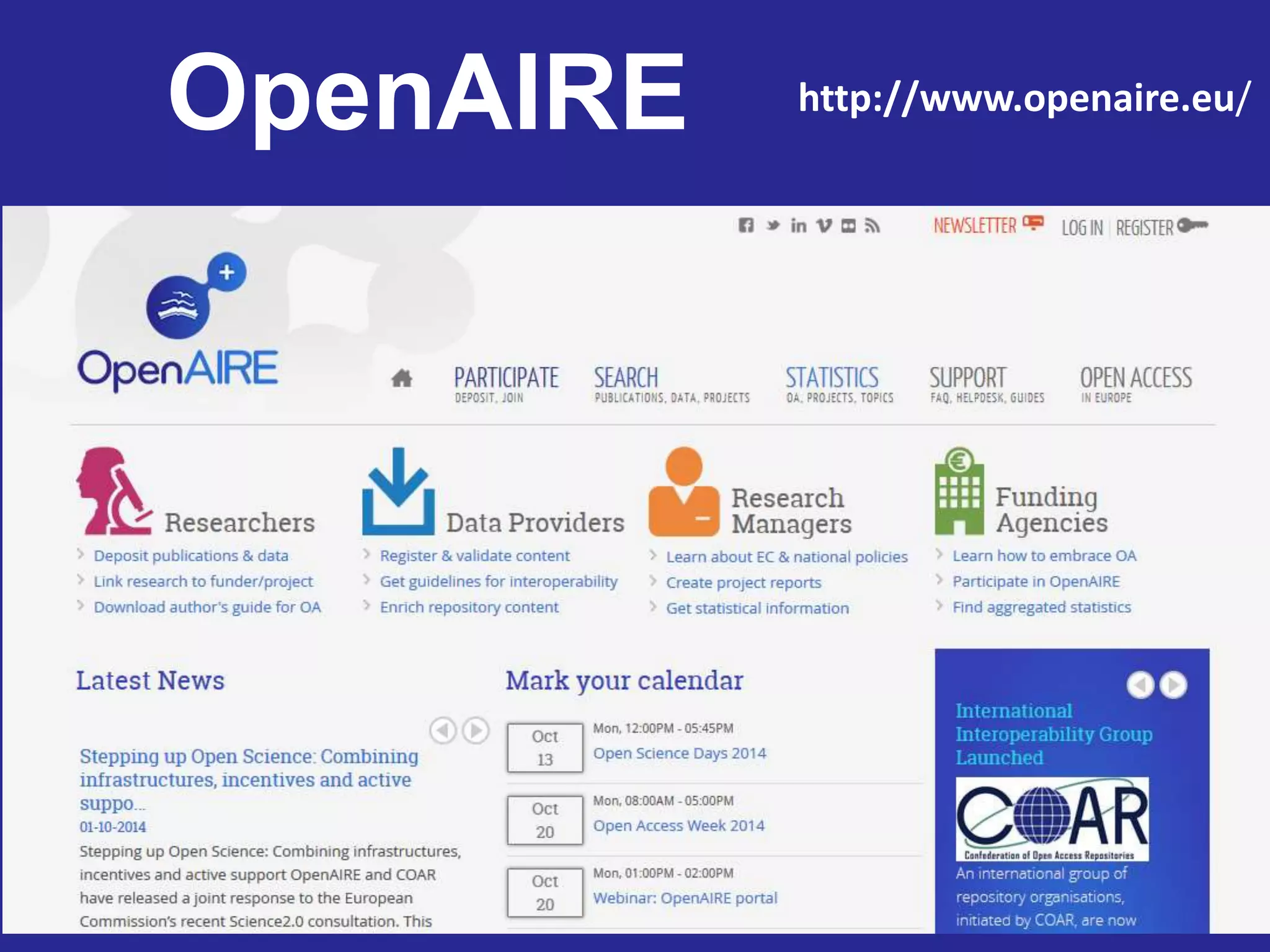 OpenAIRE http://www.openaire.eu/ 
 