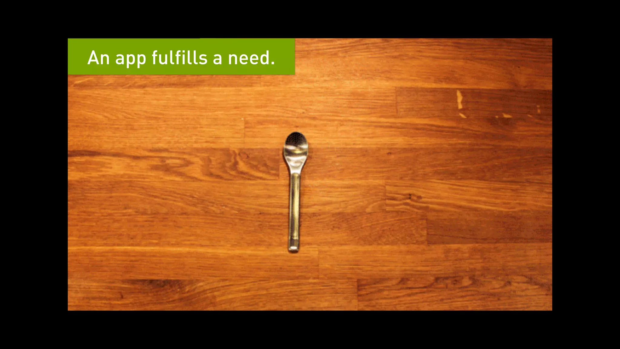 An app fulfills a need. 
 