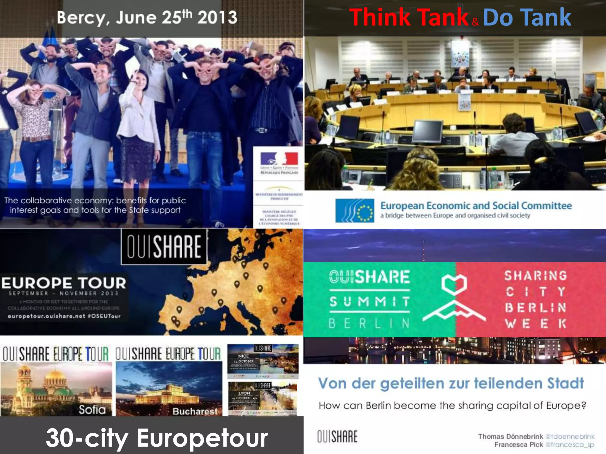 30-city Europetour 
Think Tank& Do Tank 
 