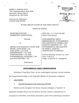 2014 10-21- Kaaihue-vs- NECA, filed by Attorney Mark Kawata