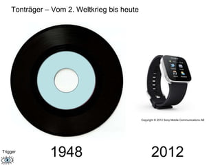 Tonträger – Vom 2. Weltkrieg bis heute 
Copyright © 2013 Sony Mobile Communications AB 
Trigger 1948 2012 
 