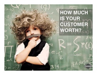 HOW MUCH 
IS YOUR 
CUSTOMER 
WORTH?" 
 