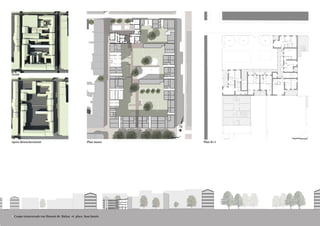 0 2 5 10 20 
0 1 2 4 8 
Avant 
Après désenclavement Plan masse Plan R+1 
9 Coupe transversale rue Honoré de Balzac et place Jean Jaurès 
 