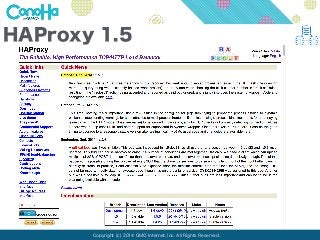 HAProxy 1.5 
Copyright (c) 2014 GMO Internet, Inc. All Rights Reserved. 
 