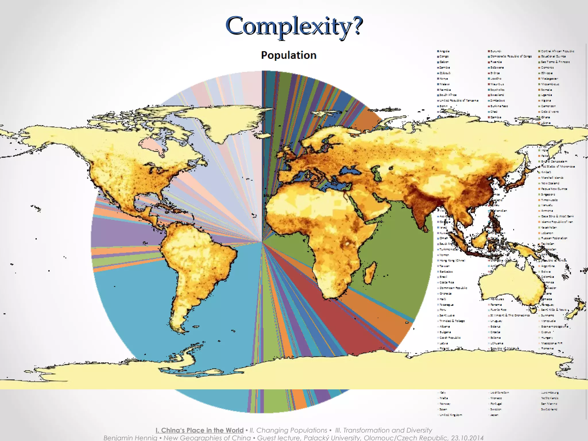 Changing PopulationsChanging Populations
I. China‘s Place in the World  II. Changing Populations  III. Transformation and Diversity
Benjamin Hennig  New Geographies of China  Guest lecture, Palacký University, Olomouc/Czech Republic, 23.10.2014
 
