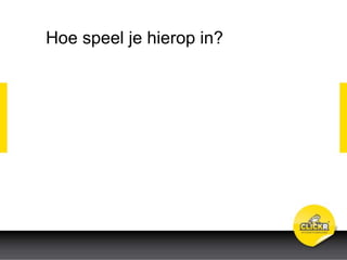 Hoe speel je hierop in?
 