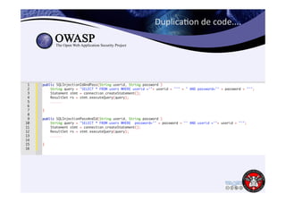 Duplica6on 
de 
code.... 
 