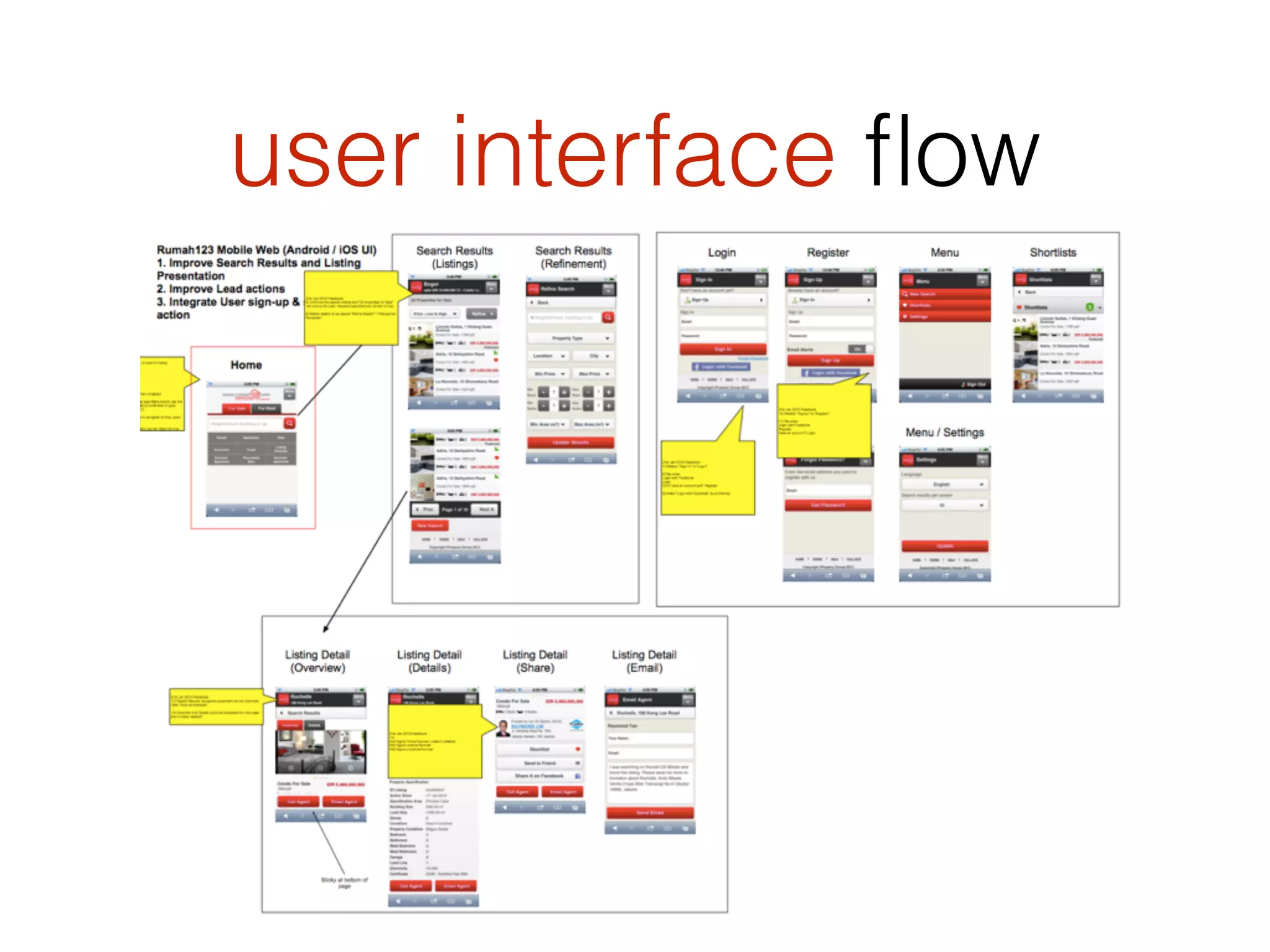 user interface ﬂow
 