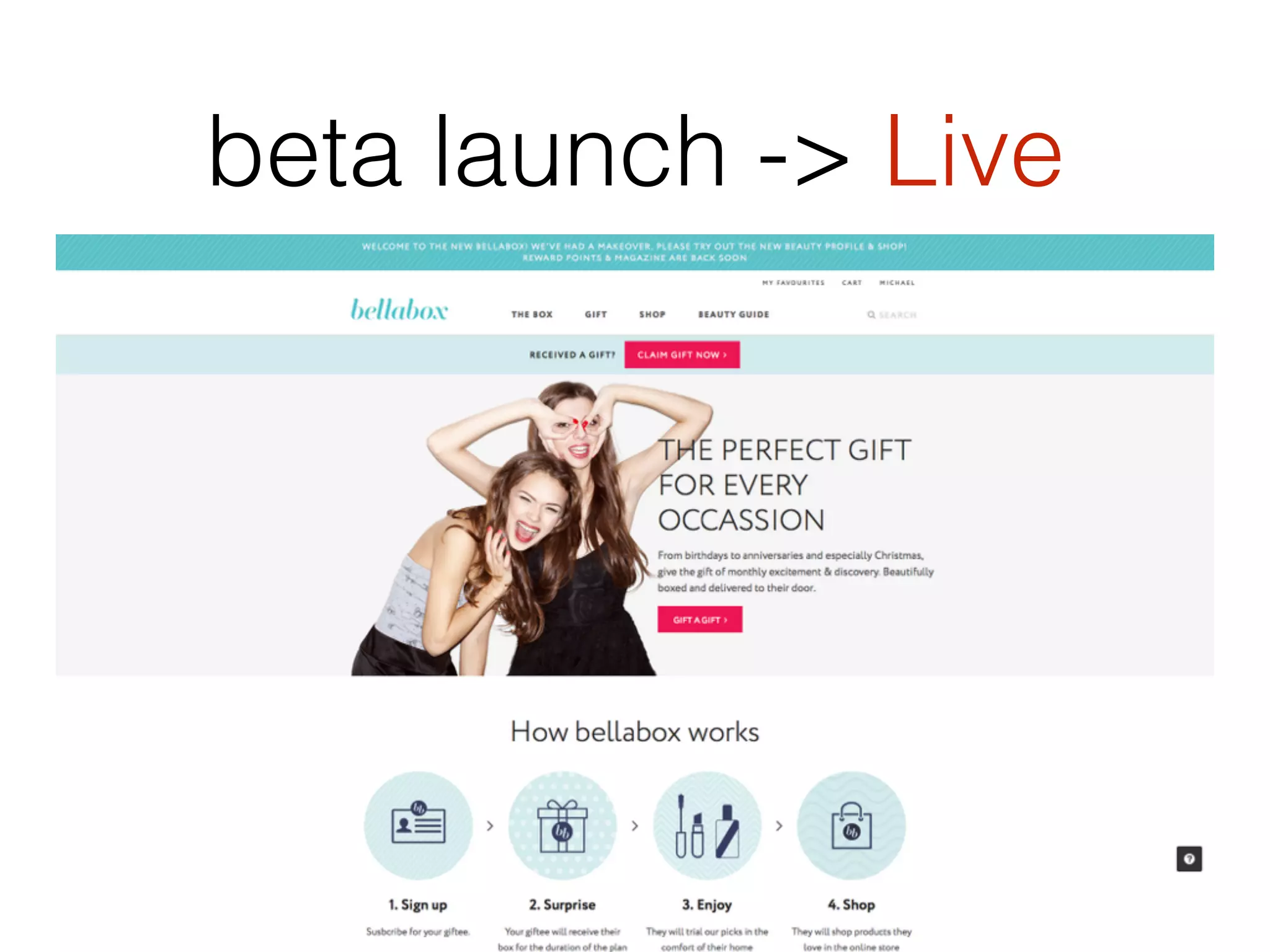 beta launch -> Live
 
