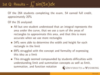 c exam items, we looked for questions with a 
spread of scores 
We selected 4 questions from the  