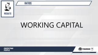 RATIOS
WORKING CAPITAL
RESULTS
 