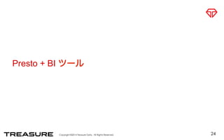 Presto + BI ツール 
Copyright ©2014 Treasure Data. All Rights Reserved. 
24 
 