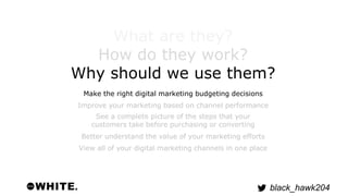 black_hawk204 
What are they? 
How do they work? 
Why should we use them? 
Make the right digital marketing budgeting deci...