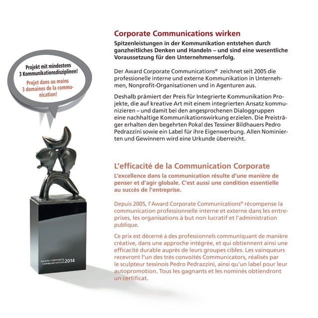 10. Ausschreibung Award Corporate Communications