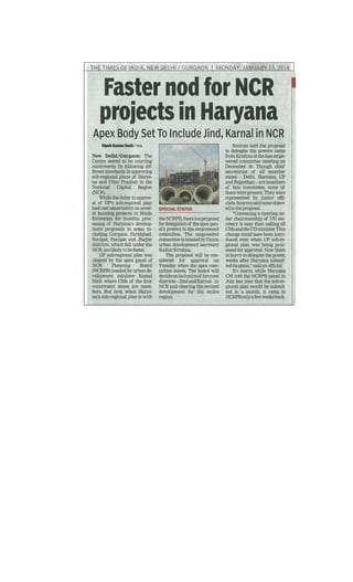 2014.01.13 faster nod for ncr projects in haryana toi