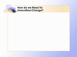 How do we React to
Innovation/Change?

 