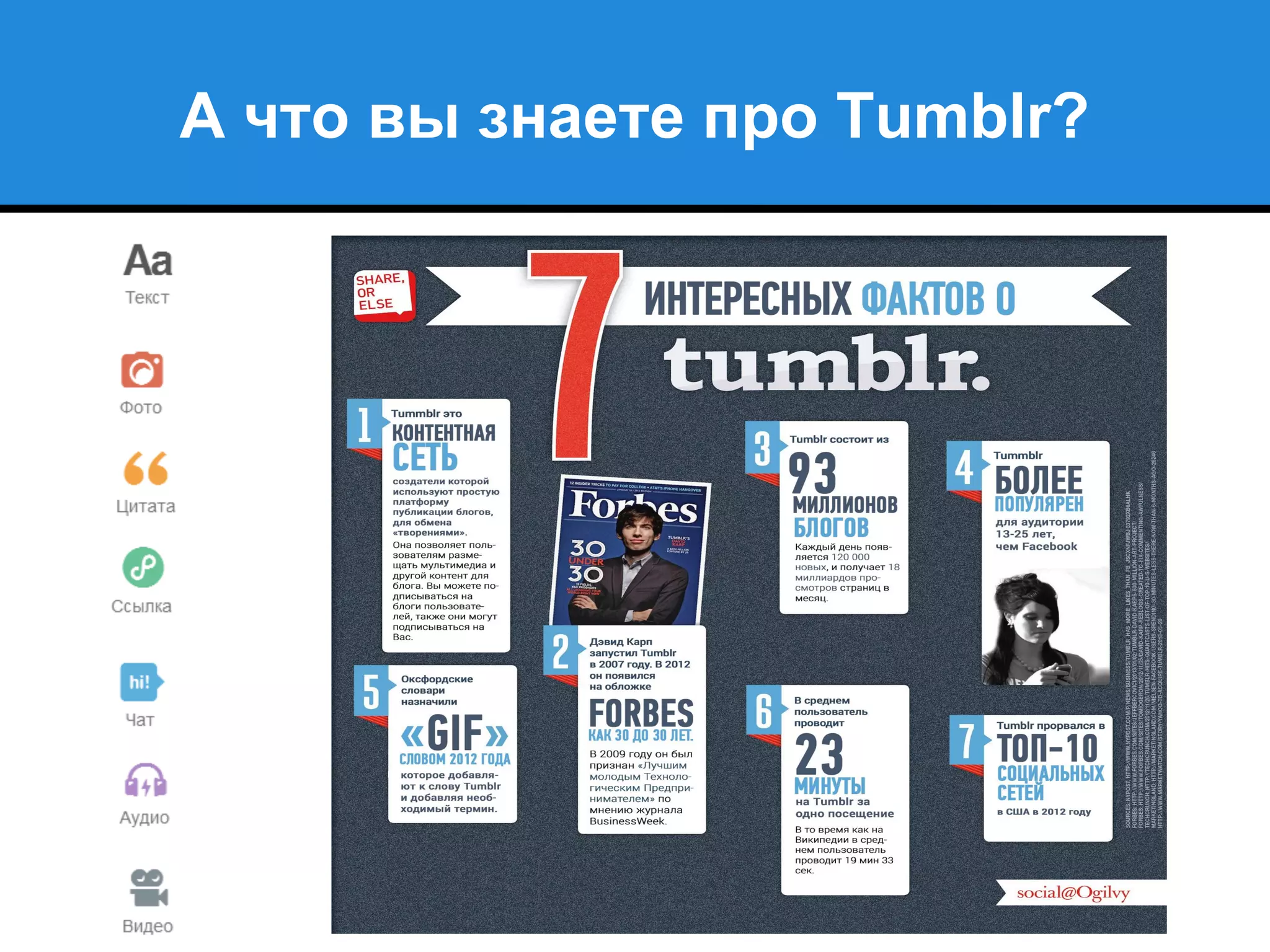 А что вы знаете про Tumblr?
 