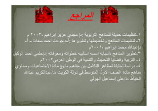 ‫ا‬ ‫ا‬
١-‫ا‬ ‫ه‬ ‫ت‬:‫د‬|‫اه‬ ‫إ‬ ‫ي‬،٢٠٠٣‫م‬
٢-‫ه‬ ‫و‬ ‫و‬ ‫ه‬ ‫ا‬ ‫ت‬:‫أ‬-‫د‬|‫دة‬ ‫ا‬ ‫دت‬–‫أ‬-
‫د‬|‫اه‬ ‫إ‬ ‫ا‬،٢٠٠١‫م‬
٣-‫ه‬ ‫ا‬،‫و‬ ‫ا‬ ‫ا‬ ‫ا‬ ‫أ‬:‫د‬|‫آ‬ ‫ا‬ ‫ا‬ ٣-‫ه‬ ‫ا‬،‫و‬ ‫ا‬ ‫ا‬ ‫ا‬ ‫أ‬:‫د‬|‫آ‬ ‫ا‬ ‫ا‬
٤-‫ا‬ ‫ا‬ ‫وا‬ ‫ا‬ ‫و‬ ‫ا‬٢٠٠٢‫م‬
٥-‫ي‬ ‫و‬ ‫ت‬ ‫ا‬ ‫دة‬ ‫ه‬ ‫ا‬ ‫ه‬ ‫درا‬
‫ا‬ ‫دو‬ ‫ا‬ ‫ول‬ ‫ا‬ ‫ا‬ ‫دة‬ ‫ه‬،‫د‬/‫ا‬ ‫ا‬
‫ط‬ ‫ا‬،‫د‬/‫ا‬ ‫إ‬
 