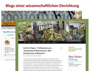 Blogs einer wissenschaftlichen Einrichtung
 