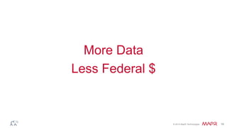 © 2014 MapR Technologies 18
More Data
Less Federal $
 