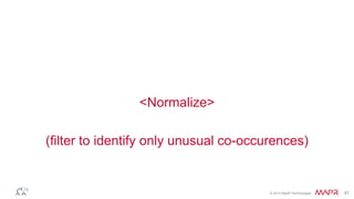 © 2014 MapR Technologies 47
<Normalize>
(filter to identify only unusual co-occurences)
 