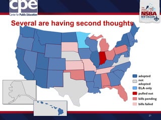 adopted
not
adopted
Several are having second thoughts
21
ELA only
pulled out
bills pending
bills failed
 