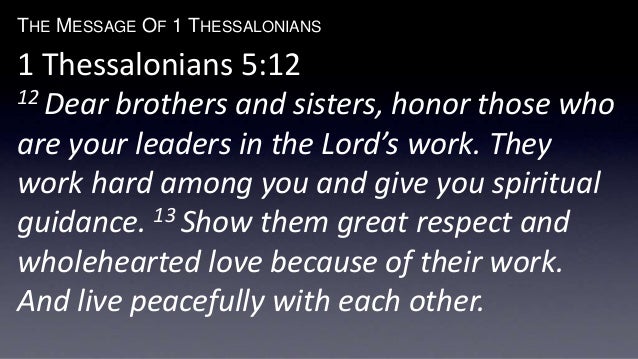 The Message Of 1 Thessalonians
