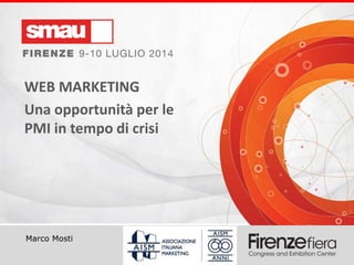 Titolo della presentazione
Marco Mosti
WEB MARKETING
Una opportunità per le
PMI in tempo di crisi
 