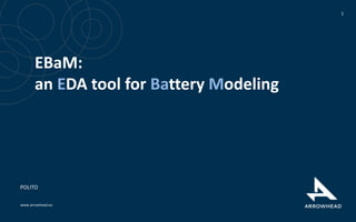 www.arrowhead.eu
EBaM:
an EDA tool for Battery Modeling
1
POLITO
 