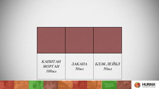 БУШМИЛС 
БЛЭК БУШ 
ИГРА «ЛОТО» 
50мл 
БЕЙЛИС 
50мл 
РЕД ЛЕЙБЛ 
100мл 
КАПИТАН 
МОРГАН 
100мл 
ЗАКАПА 
50мл 
БЛЭК ЛЕЙБЛ 
50мл 
 