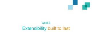 Goal 2 
Extensibility built to last 
 