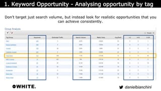 Don’t target just search volume, but instead look for realistic opportunities that you 
danielbianchini 
can achieve consi...