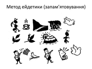Метод ейдетики (запам’ятовування) 
 