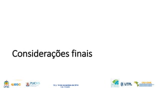 Considerações finais 
 