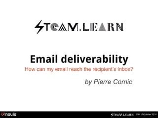 30th of October 2014 
Email deliverability 
How can my email reach the recipient’s inbox? 
by Pierre Cornic 
 