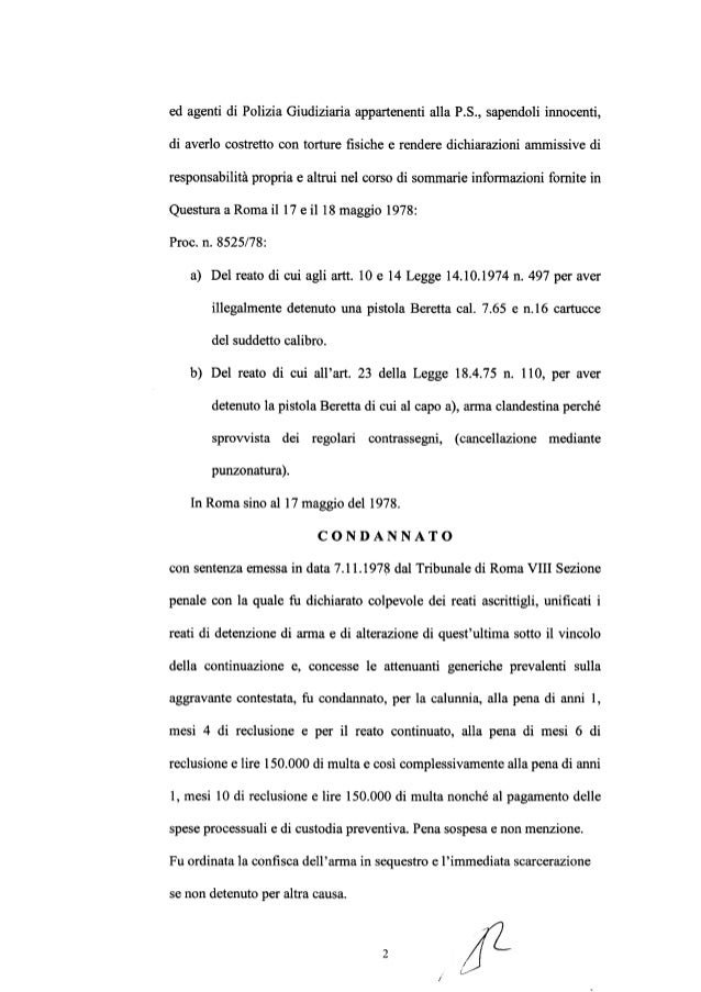 Sentenza Corte D Assise Perugia 2014 Triaca Tortura In Italia