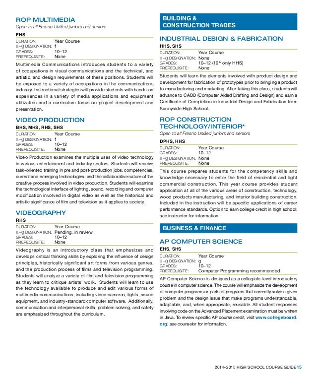 201415 High School Course Catalog