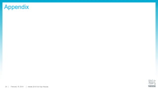 24
Summary
Delivery of Top Line and Bottom Line
Growth in Emerging and Developed Markets
Improved Operational and Capital Efficiency
Making Choices to Divest, Fix and Accelerate
Delivering in Short Term and Investing in Long Term
19 February 2015 Full-Year Results Conference
 