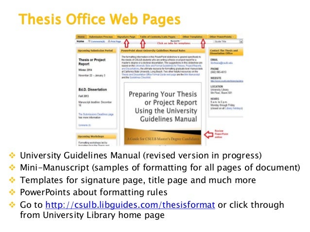 thesis preparation submission ppt download