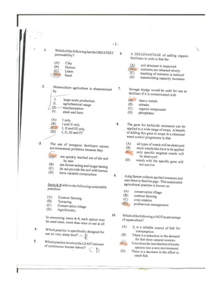 CAPE Environmental Science Unit 2 Paper 1 2014