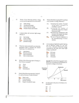 CAPE Environmental Science Unit 2 Paper 1 2014